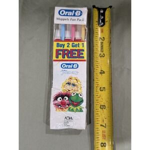 Vintage Deadstock  Muppets Childrens Toothbrush Pack Of 3